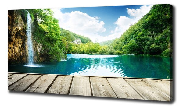 Pictură pe pânză Cascada din pădure