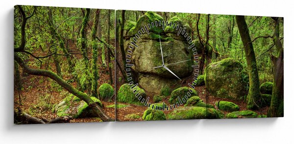 Tablou cu pădurea fermecată (cu ceas) (90x30 cm)