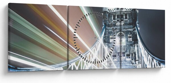 Tablou cu Tower Bridge (cu ceas) (90x30 cm)