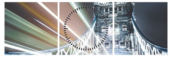 Tablou cu Tower Bridge (cu ceas) (90x30 cm)
