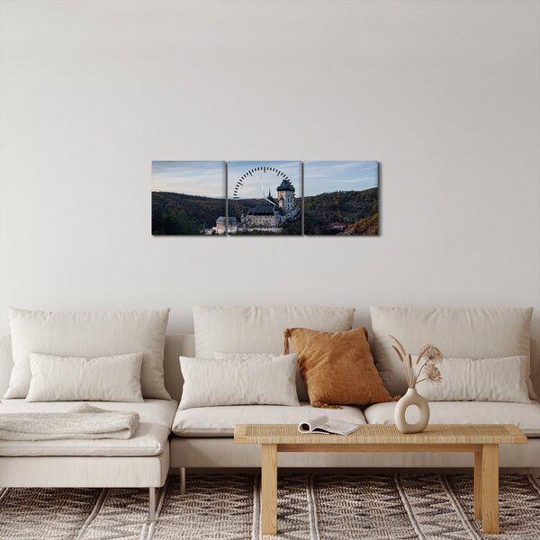 Tablou cu Karlstejn (cu ceas) (90x30 cm)