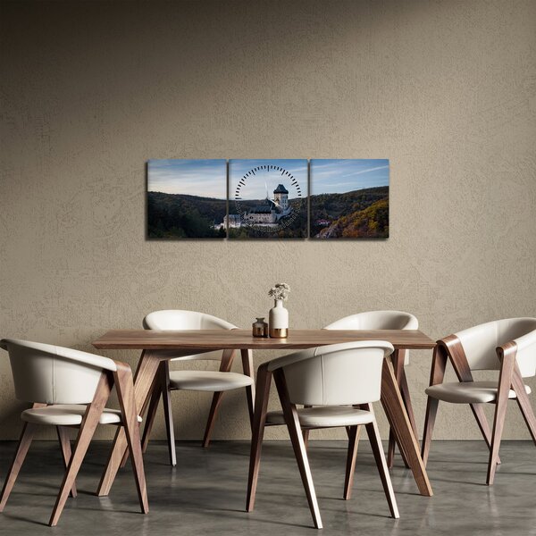 Tablou cu Karlstejn (cu ceas) (90x30 cm)