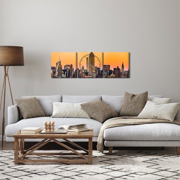 Tablou cu New York (cu ceas) (90x30 cm)