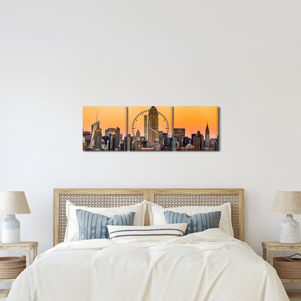 Tablou cu New York (cu ceas) (90x30 cm)