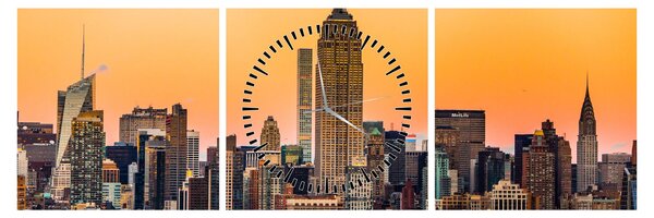 Tablou cu New York (cu ceas) (90x30 cm)