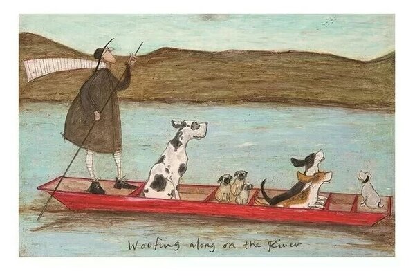 Sam Toft - Woofing Along on the River Reproducere, (40 x 30 cm)