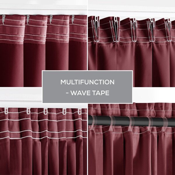 Draperie burgundy dimout (semi-opacă) 140x270 cm Kierra – Restilo
