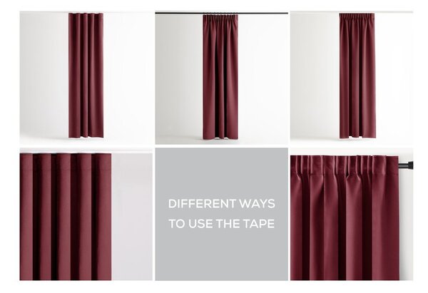 Draperie burgundy dimout (semi-opacă) 140x270 cm Kierra – Restilo