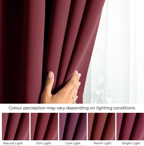 Draperie burgundy dimout (semi-opacă) 140x245 cm Kierra – Restilo