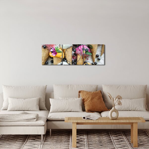Tablou cu înghețată (cu ceas) (90x30 cm)