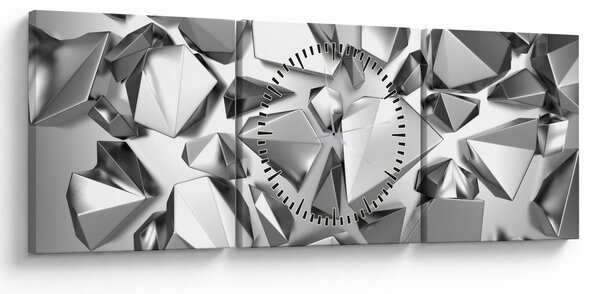 Tablou cu abstracție 3D (cu ceas) (90x30 cm)