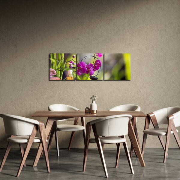 Tablou - spa and stones (cu ceas) (90x30 cm)