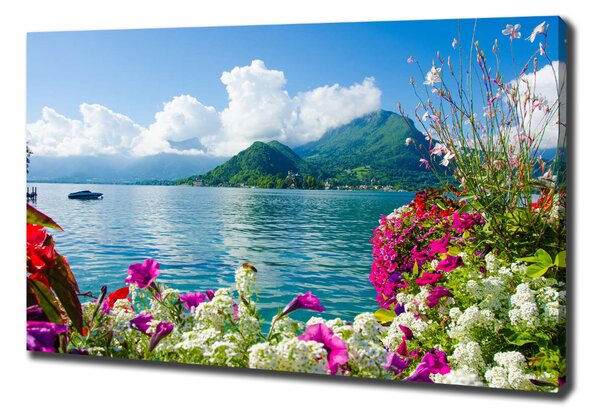 Pictură pe pânză Flori pe lac