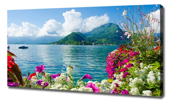Pictură pe pânză Flori pe lac