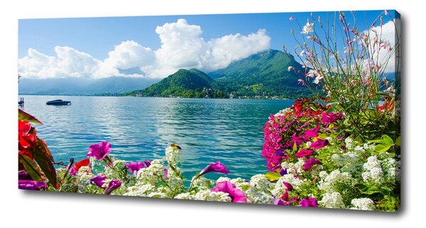 Pictură pe pânză Flori pe lac