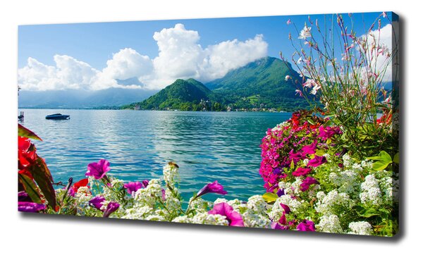 Pictură pe pânză Flori pe lac