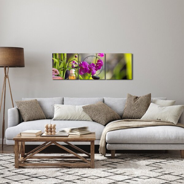 Tablou - spa and stones (cu ceas) (90x30 cm)