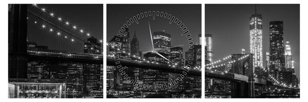 Tablou cu podul Brooklin în New York (cu ceas) (90x30 cm)