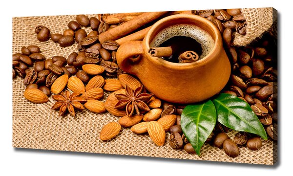 Pictură pe pânză Boabe de cafea și ceașcă