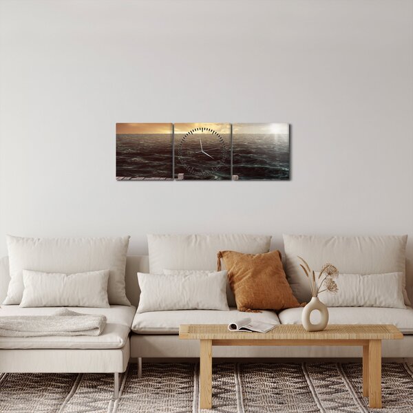 Tablou cu marea (cu ceas) (90x30 cm)
