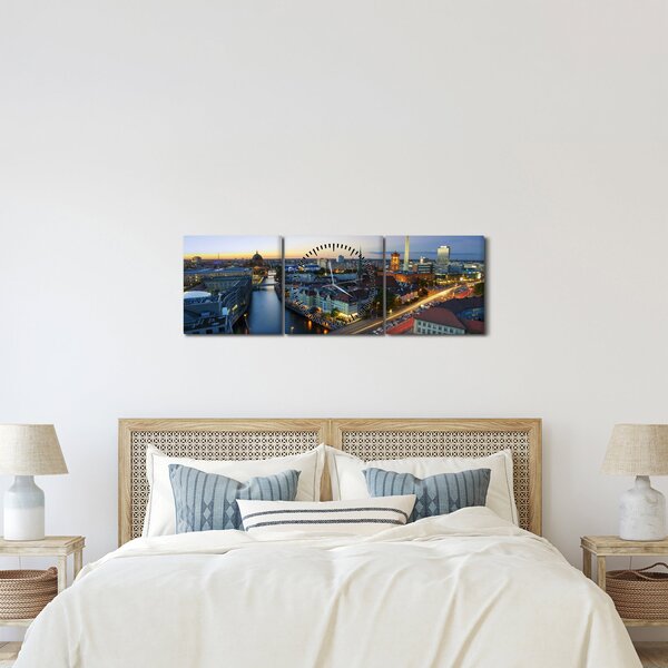 Tablou cu Berlin (cu ceas) (90x30 cm)