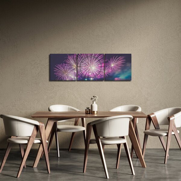 Tablou cu artificii (cu ceas) (90x30 cm)