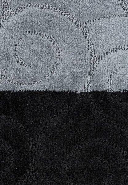 Set 2 Covorase antiderapante de baie, Model Sile 2513, Negru Dreptunghi, Negru, 60 x 100 / 50 x 60