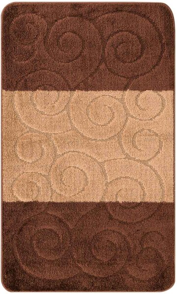 Set 2 Covorase antiderapante de baie, Sile 2518 Maro Dreptunghi, 50 x 80 / 40 x 50