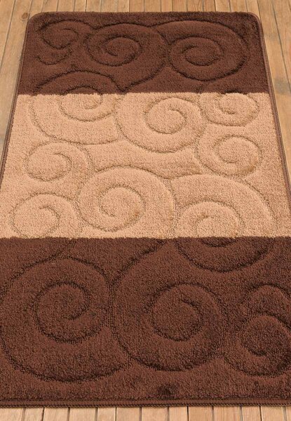 Set 2 Covorase antiderapante de baie, Sile 2518 Maro Dreptunghi, 50 x 80 / 40 x 50