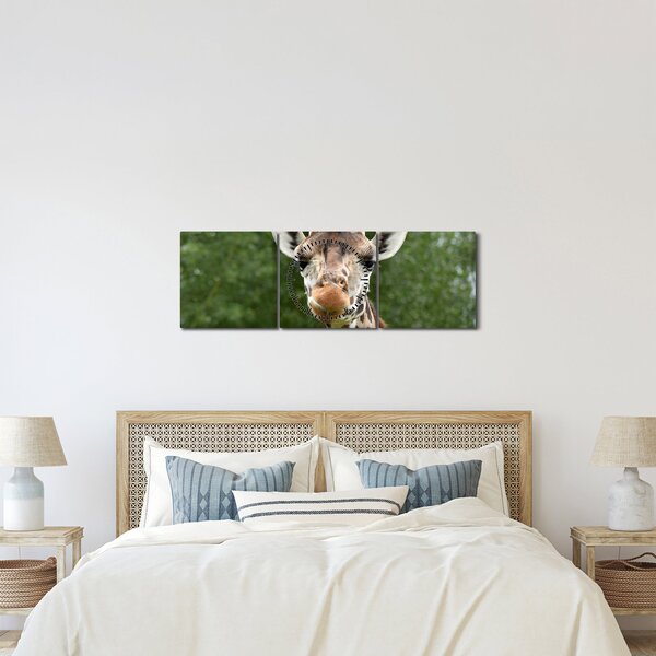 Tablou cu girafa (cu ceas) (90x30 cm)