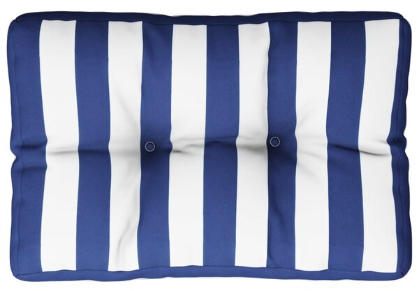Pernă de paleți, dungi albastru/alb, 50x40x12 cm, textil
