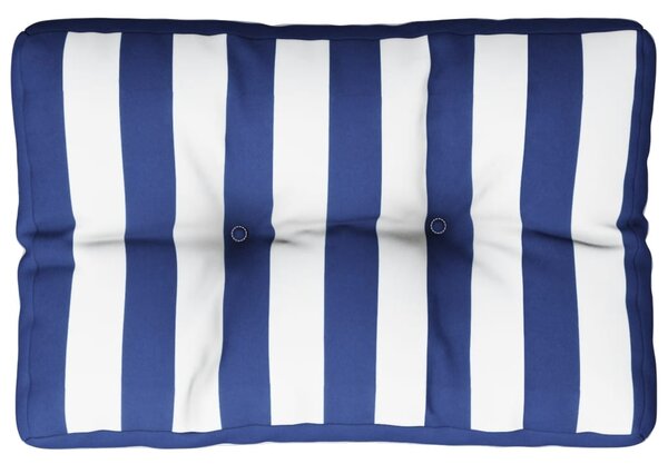 Pernă de paleți, dungi albastru/alb, 60x40x12 cm, textil