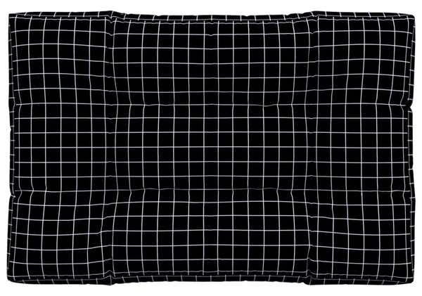 Pernă de paleți, negru carouri, 120x80x12 cm, textil