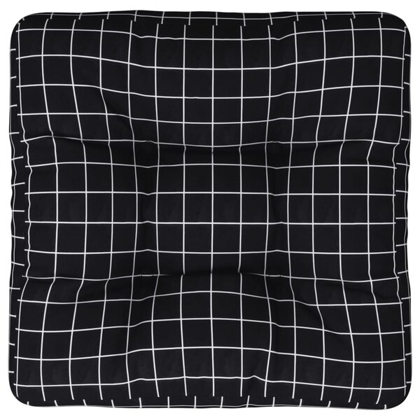 Pernă de paleți, negru, carouri, 60x60x12 cm, textil