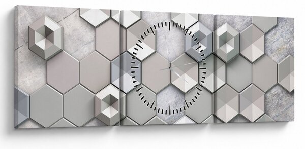 Tablou cu abstracție 3D (cu ceas) (90x30 cm)