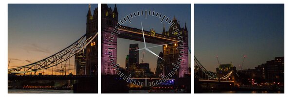Tablou - Tower bridge (cu ceas) (90x30 cm)