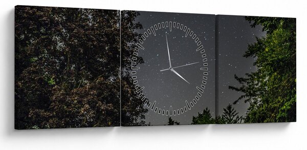 Tablou cu cerul nocturn (cu ceas) (90x30 cm)