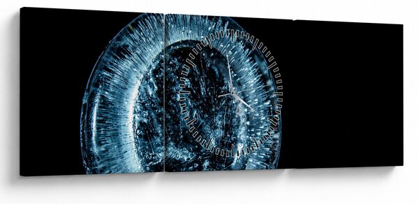 Tablou cu picături de gheață (cu ceas) (90x30 cm)