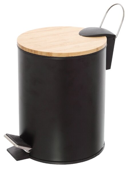 Cos de gunoi Haiti, negru, 3L, cu pedala si capac