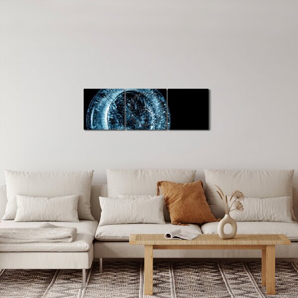Tablou cu picături de gheață (cu ceas) (90x30 cm)