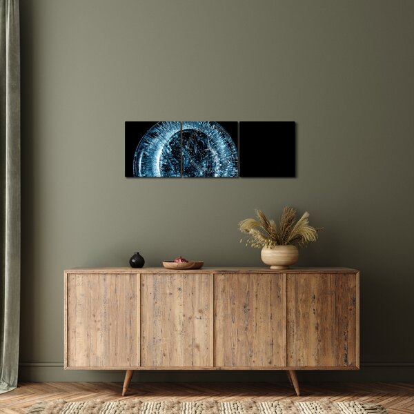 Tablou cu picături de gheață (cu ceas) (90x30 cm)