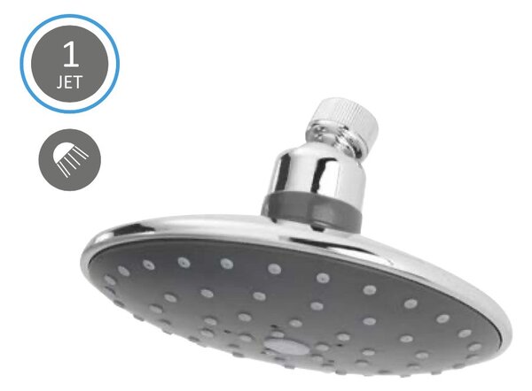 Difuzor rotund pentru dus fix, abs cromat, 16cm