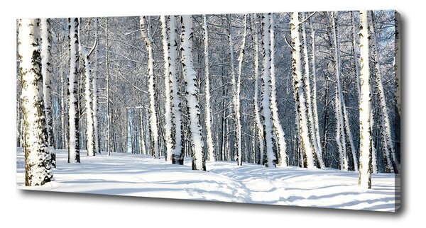 Tablou canvas pădure în timpul iernii