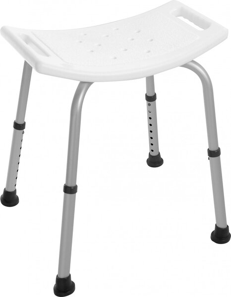 Scaun de dus cu picioare reglabile pentru persoane cu dizabilitati, 56x48x51 cm, Comfort
