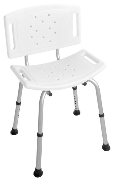 Scaun de dus cu picioare reglabile si spatar, pentru persoane cu dizabilitati, 56x48x85 cm, Comfort