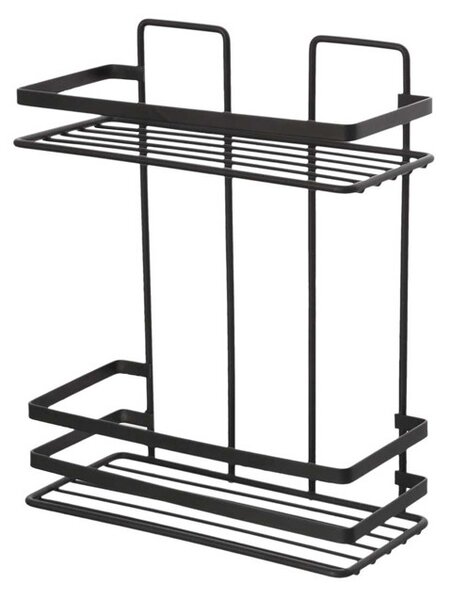 Etajera baie Cover Black, 2 polite, negru