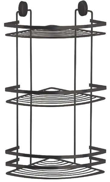 Etajera colt baie Cover Black, 3 polite, negru