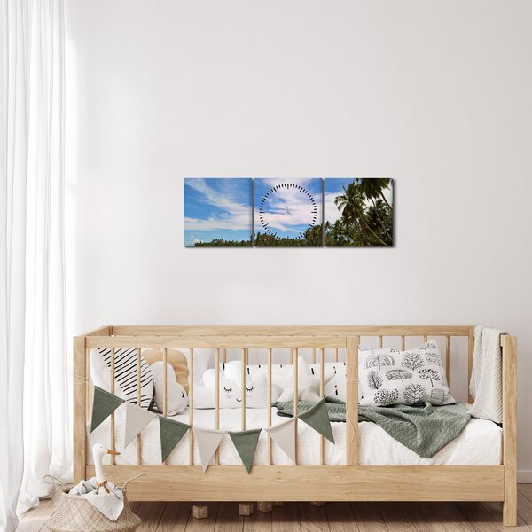 Tablou cu plajă (cu ceas) (90x30 cm)