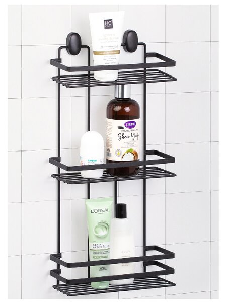 Etajera baie Cover Black, 3 polite, negru