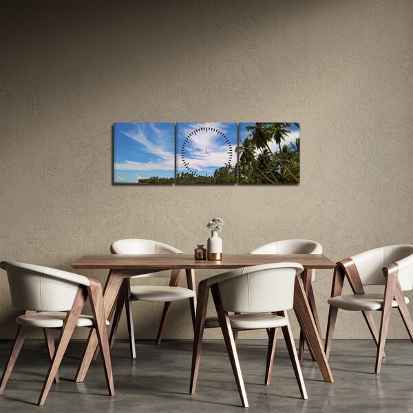 Tablou cu plajă (cu ceas) (90x30 cm)